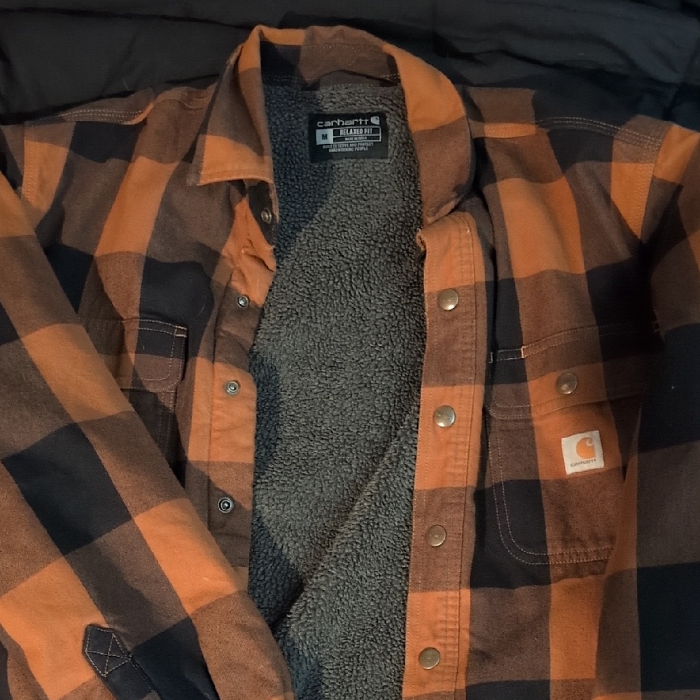 Carhartt Orange and Black Lightweight Shirt Jacket